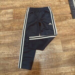 adidas Youth Iconic 3 Stripes Joggers - Size 5 Navy Blue/White Stripes Logo